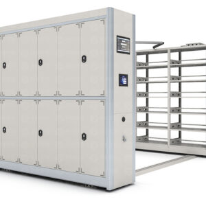 Y3 - Smart Electric Mobile Shelving with Dual Touchscreen Control & Locker Doors for Secure Archives