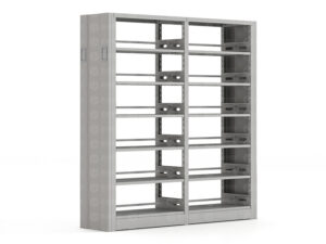 ZY-S-01 - Double Column Double-Sided Steel Bookshelf with Adjustable Shelves