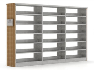 ZY-S-09 - Double-Sided Lighted Vertical Panel Steel-Wood Bookshelf
