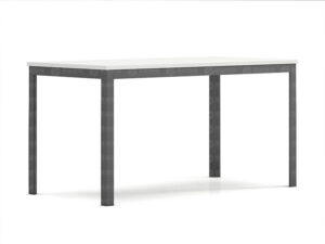 ZY-T-01 steel-wood reading table with white tabletop and dark grey metal frame, designed for libraries and office reading spaces.