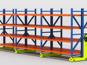 ZY-B-02 – Trackless Double-Row Manual Mobile Shelving System (200 kg/Shelf)